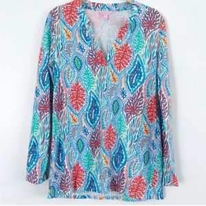 Lilly Pulitzer Womens Odette Tunic Multi Let Minnow